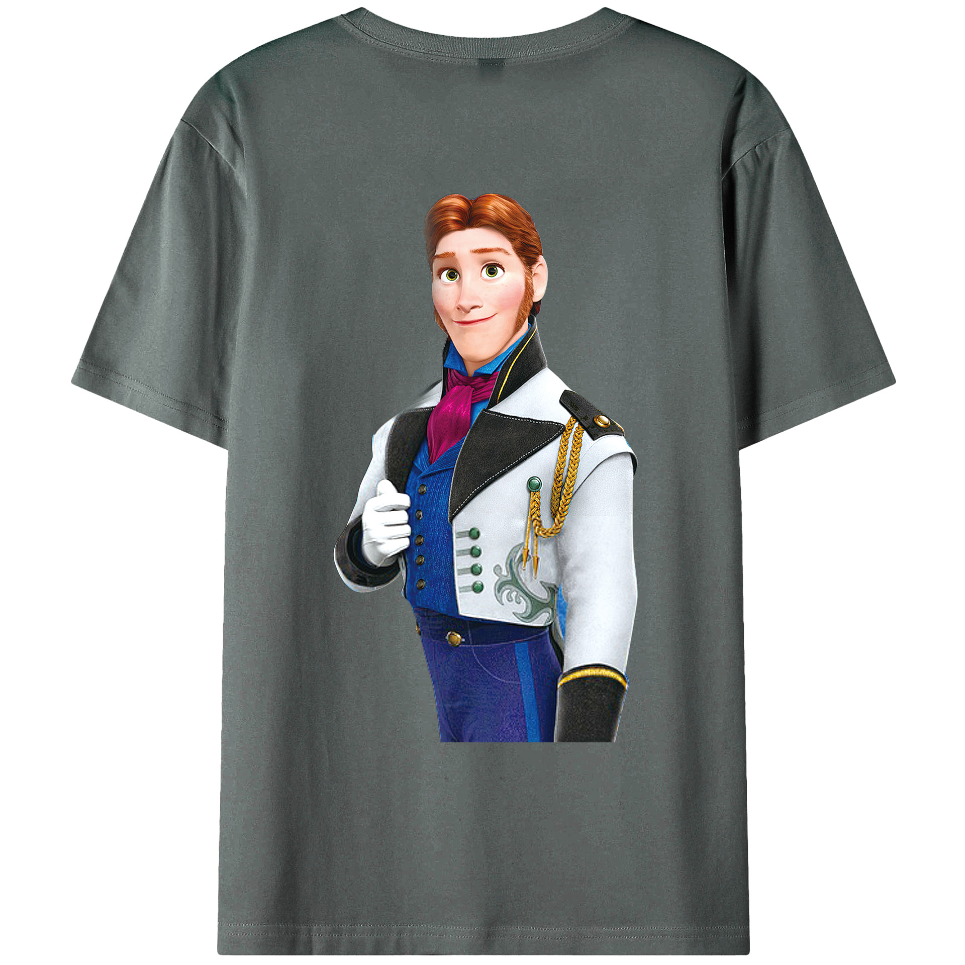 （画像用） アナと雪の女王 アンナ エルサ Frozen Anna Elsa 綿100％ メンズ半袖Tシャツ（バックプリント） 通気性